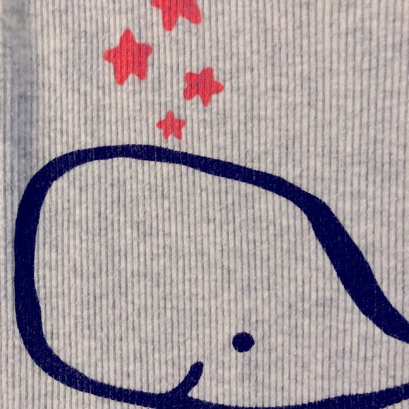 Vintage Baby Gap Light Grey Ribbed Sleeveless Onesie Whale Design 100% Cotton - Picture 3 of 5